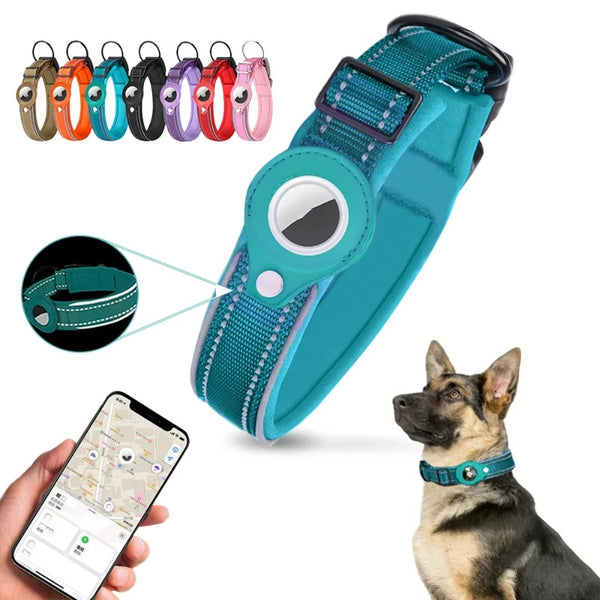 Leather AirTag Collar – Hidden Tracker Pocket